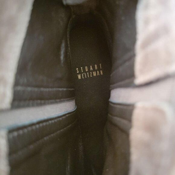 Stuart Weitzman‎ Bootscout Seal Gray Suede Wedge Chelsea Boots 8M Hidden Heel - Picture 3 of 9
